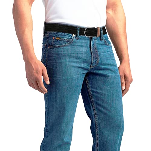 SWAUSWAUK Cinturón Elástico para Hombres y Mujeres - Cinturón Elástico Cómodo Trenzado Unisex para Jeans Pantalones (Negro, M)