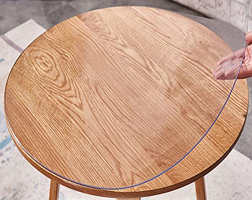 SWD TWTH Protector de mesa transparente, de PVC para mesa de mesa, de plástico transparente, impermeable, antideslizante, para muebles, redondo, 120 cm