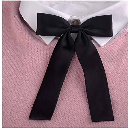 SYAYA Corbata de señoras para mujer fiesta ajustable pre-atado pajarita color sólido pajaritas para mujeres corbatas WLJ08, Negro, talla única