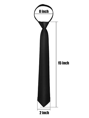 Syhood 2 Piezas Cremalleras Corbatas para Mujeres Corbatas Pre-atadas con Cremallera Corbata Ajustable con Correa de Cuello, 38 x 5 cm/ 15 x 2 Pulgadas (Rojo y Negro)