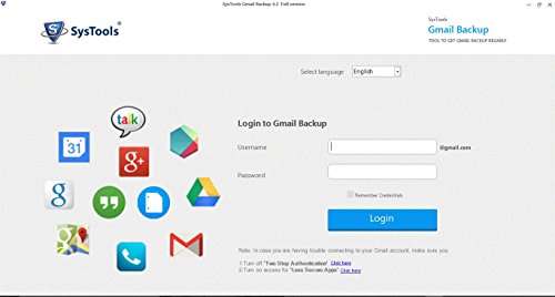 SysTools Copia de seguridad de Gmail (Entrega de correo electrónico-Sin CD)