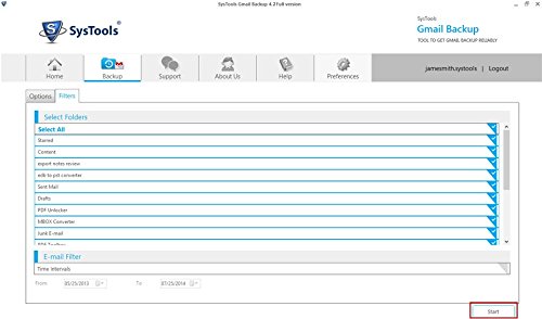 SysTools Copia de seguridad de Gmail (Entrega de correo electrónico-Sin CD)