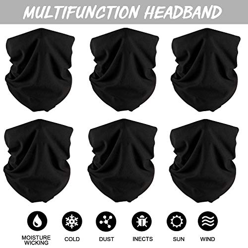 Tacobear 6 Piezas Braga Cuello Pañuelos Deporte Multiuso Bandana Bufandas Bragas de Cabeza Turbante Multifunción Pañuelos para Moto Ciclismo Yoga Aire Libre Playa Color Aleatorio