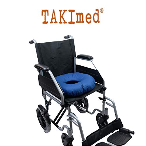 TAKIMED - Cojín circular de fibra hueca de silicona, cojín antiítico con forma de donut, cojín ortopédico para silla de oficina, cojín para sillón, producto italiano.