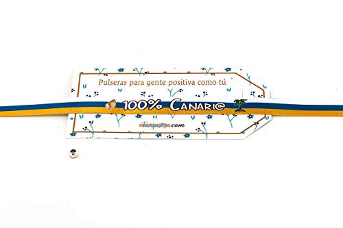 Tarja 73 - Pulsera de Tela con Mensaje: 100% Canario - Pulsera con Frase - Regalo Creativo e Ideal