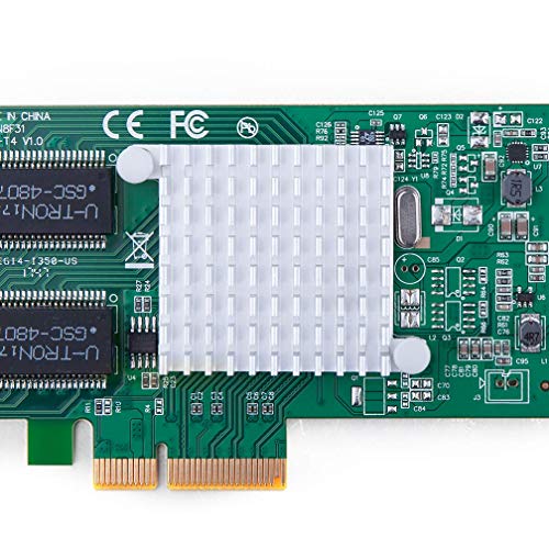 Tarjeta de Red Gigabit PCIE Intel I350-T4 - E1G44HT Chip, 1Gb Tarjeta Red Ethernet PCI Express x 4 Puertos RJ45, 10/100/1000Mbps LAN Adaptadora para Windows Server, Linux, VMware ESX - ipolex