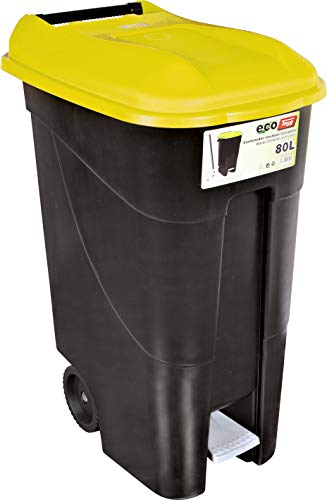 Tayg 80P Contenedor de residuos, Negro/Amarilla, 80 litros