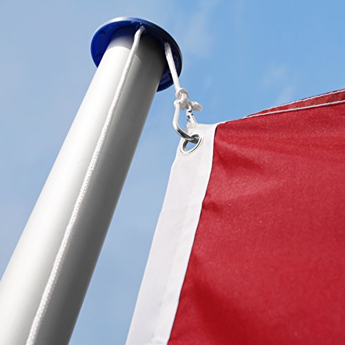 TecTake Mástil para Bandera 6,25 m con Bandera y Cuerda Palo asta Aluminio - Varios Modelos - (España | no. 402848)