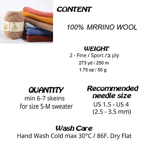 TEHETE Ovillo de lana, 100% Hilados de lana merino Hilo 50g para manta, suéter calcetín, bufanda, diy, ganchillo y tejido(Gris)