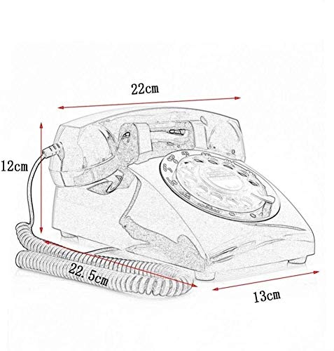 Teléfono Teléfono Inicio Teléfono de escritorio Clásico con Dialer Rotary Deser Teléfono Retro Teléfono Clásico Rotary Teléfono Rotary Retro Teléfono Antiguo Home Office Hotel Fixed Landline Metal Bel
