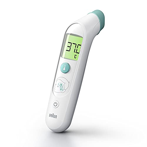 Termómetro de frente Braun TempleSwipe (pantalla de temperatura con código de colores, seguro, higiénico, rápido, clínicamente preciso, delicado, fácil de usar, para todas las edades) BST200