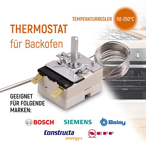Termostato 50  250 °C, repuesto para horno Bosch, Siemens, Constructa Küppersbusch, Whirlpool, Neff EGO 55.13043.010, accesorios de horno