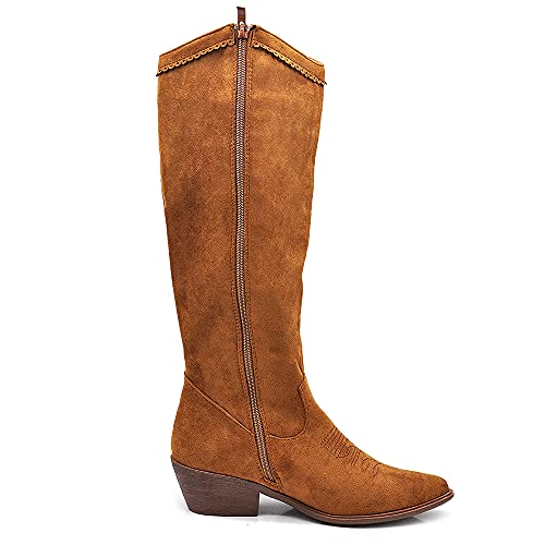 Texani Cowboy Western - Botas de mujer con flecos Camperos étnicos 625, Ml60 Camel, 39 EU