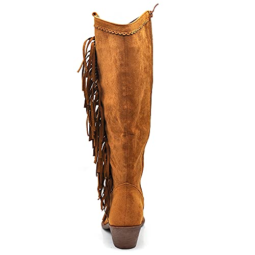 Texani Cowboy Western - Botas de mujer con flecos Camperos étnicos 625, Ml60 Camel, 39 EU