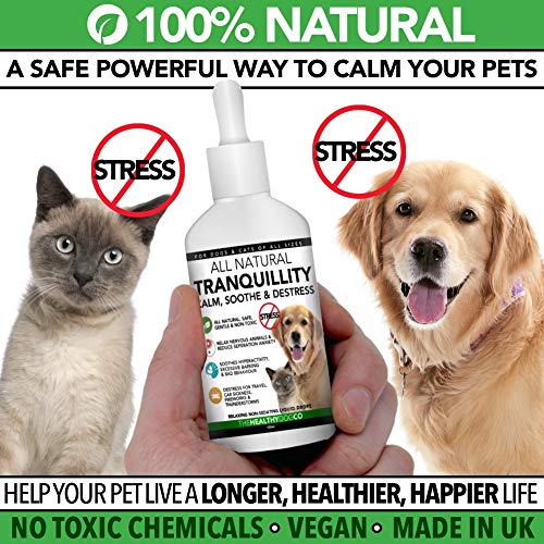 The Healthy Dog Co Gotas Calmantes Completamente Naturales para Perros y Gatos | 50-100 Administraciones | El Producto Calmante más Seguro para Aliviar el Estrés y la Ansiedad de Las Mascotas