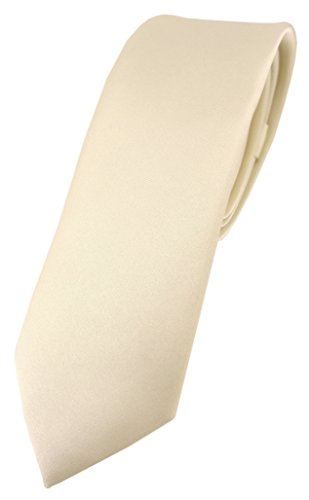 TigerTie Corbata de diseño estrecho en un solo color, ancho de corbata de 5,5 cm, beige, Talla única