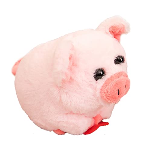 Timpfee Mini cerdo de Pascua adorno de cola de cerdo que menea juguete educativo para niños,Peluche cerdo mecanismos juguete mini cerdo figura