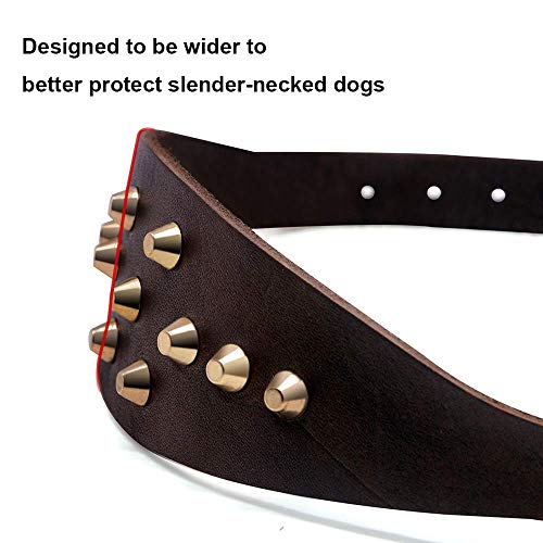 Tineer Ajustable de cuero Greyhound Collar de perro Personalizado Tachonado Remache Collar Mascota Collar de perro Durable Accesorios para mascotas