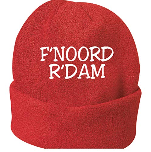 Tipolitografía Ghisleri - Gorro de invierno Rotterdam F'Noord Holanda rojo bordado de forro polar, talla única, 57 para hombre y mujer