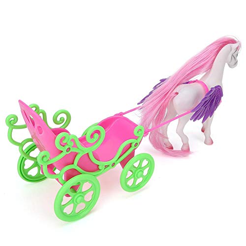 Tnfeeon Mini Juguete de Carro tirado por Caballos para niños, carruaje de Boda Novedad Mini Figura Regalo para niños niñas niños bebé