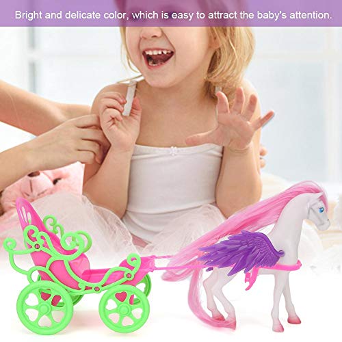 Tnfeeon Mini Juguete de Carro tirado por Caballos para niños, carruaje de Boda Novedad Mini Figura Regalo para niños niñas niños bebé