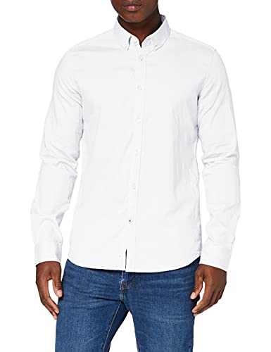 Tom Tailor Casual 1008320 Camisa, Blanco (White 20000), Large para Hombre