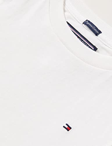 Tommy Hilfiger T Camiseta Básica de Manga Corta, Blanco (Bright White), 164 (Talla del Fabricante: 14-15) para Niños