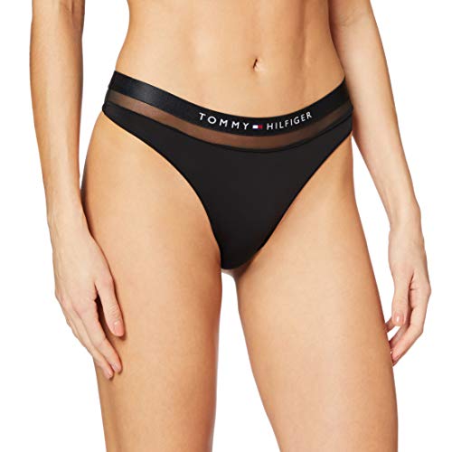 Tommy Hilfiger Thong, Tanga Mujer, Negro (Black 990), 36 (Talla del Fabricante: SM)