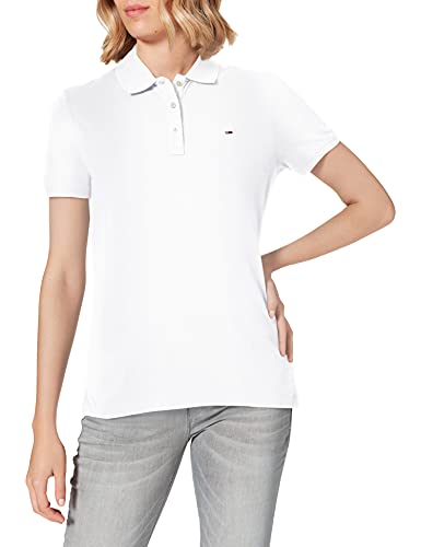 Tommy Hilfiger Tjw Slim Polo Camiseta, Blanco (White), XS para Mujer