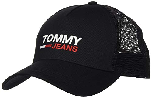 Tommy Jeans TJM Flag Trucker Gorro/Sombrero, Black, Talla única para Hombre