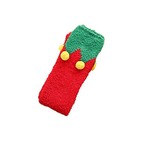 Tony plate Calcetines de Navidad Unisex para Hombre y Mujer, Calcetines Largos de algodón para el hogar con Estampado Informal de Lana de Coral cálida y esponjosa de Santa Claus-mi