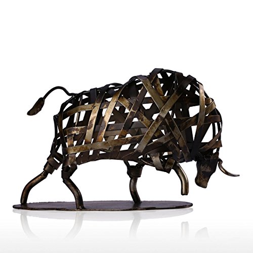 Tooarts- Escultura Metálica Hecha a Mano - Toro - Aparato de Hierro Decorativo para la Decoración del Hogar (Obra de Artesanía)