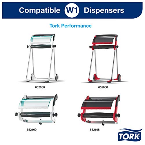 Tork 130081 Papel de secado extra fuerte para la industria/2 paquetes/3 capas/Paños de papel compatibles con el sistema W1 y W2/Premium/2 bobinas x 119 m de largo/azul, 2 x 119 m