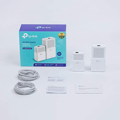 TP-Link TL-WPA7510 - KIT de Adaptadores Powerline Gigabit AV1000 Cobertura Internet, Línea Eléctrica, WiFi AV 1000 Mbps 2 Puertos, ideal Smart TV, Ps4, Nintendo Switch