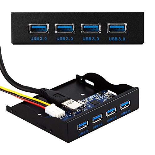 TR Turn Raise 3.5 Pulgadas de Panel Frontal USB Hub Interno con 4 Puertos de USB 3.0