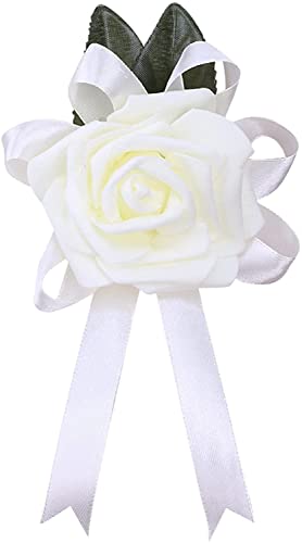 TREEECFCST Ramillete Dama De Honor Boutonniere Novio Broche de Solapa para Novio de Rose para Hombre, Broche para Hombre, Suministros para Bodas de Negocios Hechos a Mano 1026(Color:Mint Green)