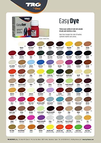 TRG The One - Tinte para Calzado y Complementos de Piel | Tintura para zapatos de Piel, Lona y Piel Sintética con Esponja aplicadora | Easy dye #116 Midnight, 25ml