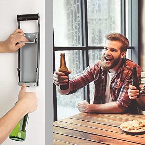 Trituradora de Latas Montada en Pared Aplastador de Latas de Cervezas con Abridor de Botellas Herramienta para Reciclar Latas de Aluminio 33 x 9.5 cm