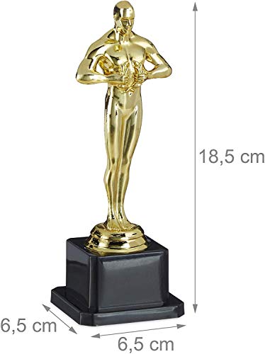 Trofeo niños Copa Oscar Deportivos Soporte Cuadrado, Corona de Ganador, Hollywood, Regalo,Dorado