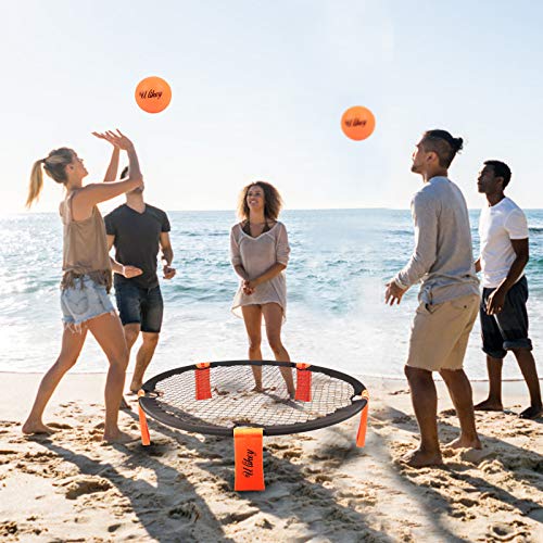Ulikey Mini Juego de Pelota de Voleibol de Playa, Roundnet Set, Spike Strike Ball, Equipo de Deportes al Aire Libre para Jugar al Aire Libre o a Cubierto, en el Pista, la Playa, el Parque