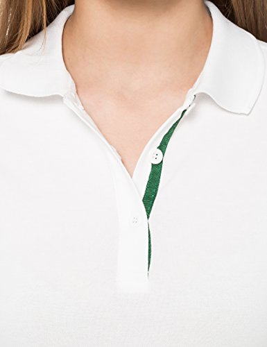 Ultrasport Tennispoloshirt Auckland - Polo para Mujer, Color Blanco/Verde, Talla M