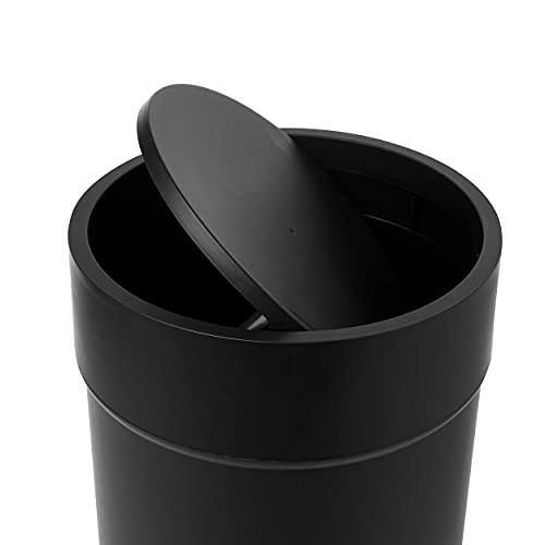 Umbra Touch Bote de basura con tapa para baño, con capacidad de 6 litros, Negro