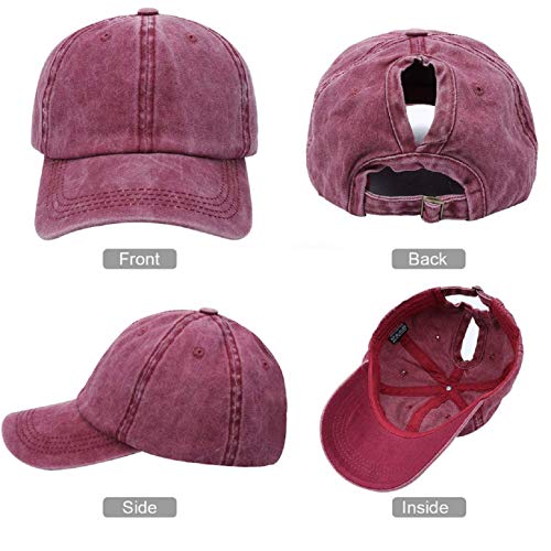 UMIPUBO Gorras de Beisbol Deportes Unisex Clásica Sombra de Sol Hat Verano Washed Cap Ajustable Algodón Sombrero Gorras Beisbol (Vino)