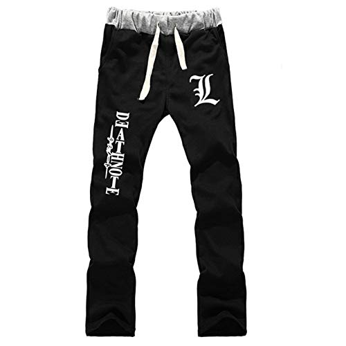 Unisex Anime Death Note Pantalones Anchos Kira Yagami Light Pantalones de chándal Divertidos Dibujos Animados Harem Pantalones L·Lawliet Pantalones