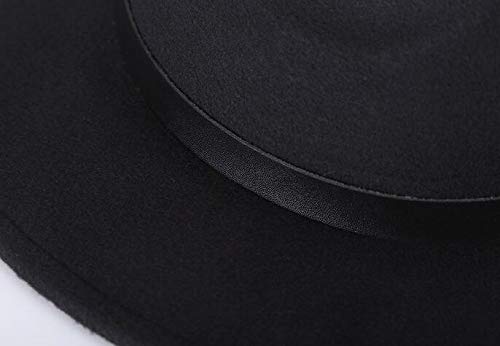 UPSTORE - Sombrero clásico de lana de ala ancha para mujer, con hebilla de cinturón de fieltro Panamá Trilby sombrero de Iglesia Derby Gorra Jazz