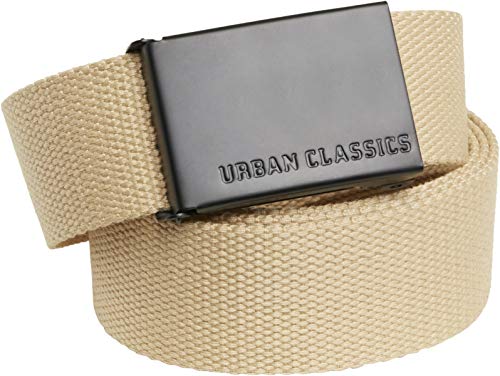 Urban Classics Canvas Belt Cinturón, Beige/Black, Talla Única Unisex Adulto