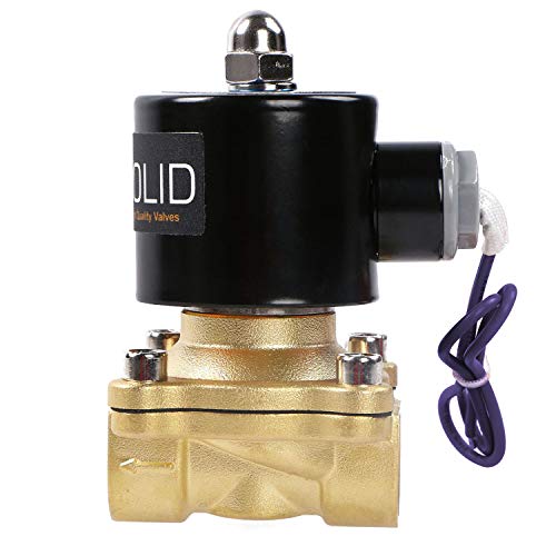 U.S. Solid 12V DC 1/2" G Válvula de solenoide eléctrica Latón Normalmente Cerrado Solenoid Valve Impulsado Directamente para Agua Aire Aceite Viton Material del sello