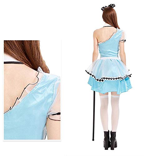 Uteruik Vestido de sirvienta Disfraz de cola de milano Falda con diadema Collar Cosplay Fancy Dress Halloween Fiesta de Navidad Traje para mujeres