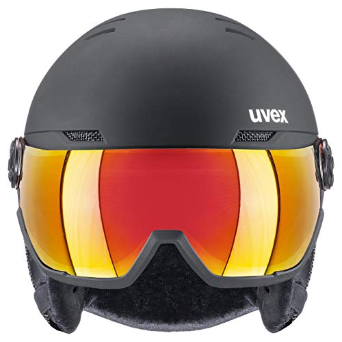 uvex wanted visor Casco de esquí, Adultos unisex, black mat, 54-58 cm
