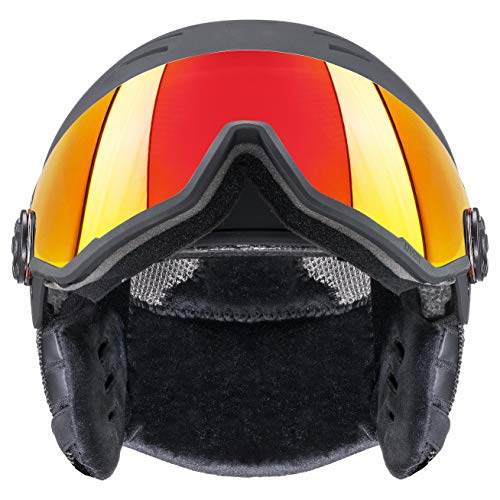 uvex wanted visor Casco de esquí, Adultos unisex, black mat, 54-58 cm